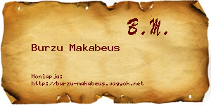 Burzu Makabeus névjegykártya